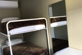 bunk bed and share bathroom